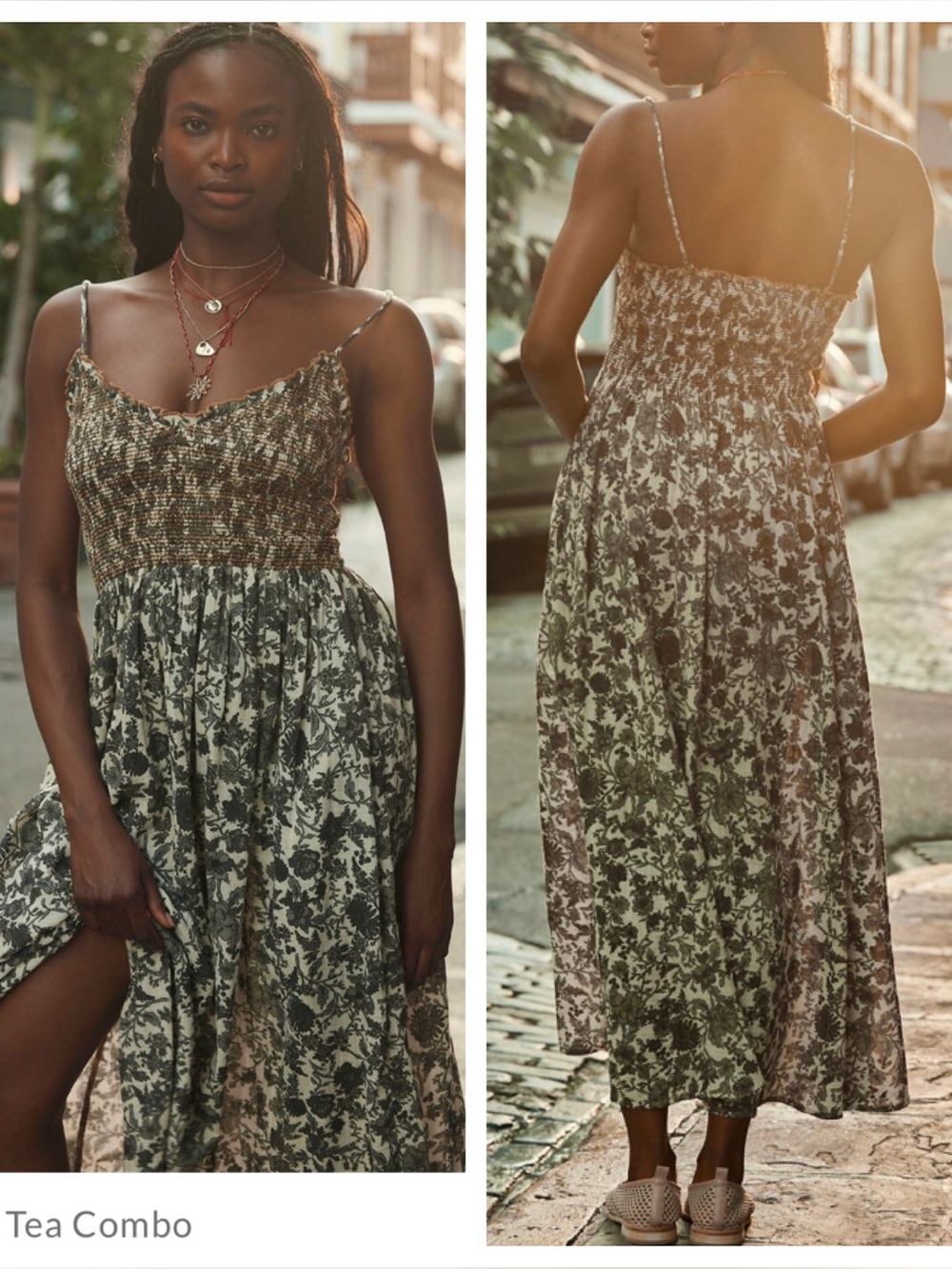 Free People Sweet Nothings Midi Dress - Tea Combo